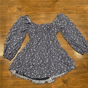 Altar'd State Navy and White Floral Dress